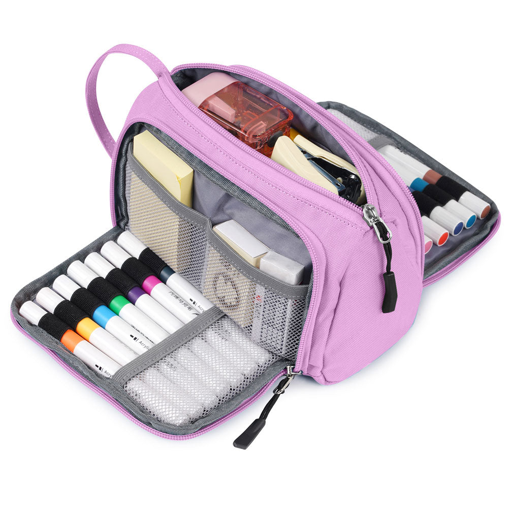 SharkByte Large Pencil Case Organiser - Big Capacity Stationery Storage Pouch with Compartments for School, College, Study, Office, Travel & Everyday Organisation
