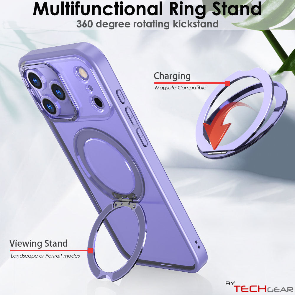 [Magnetic Ring Kickstand] For Apple iPhone 17 Pro, Slim, Tough Shockproof Armour, MagSafe Compatible Case with Stand