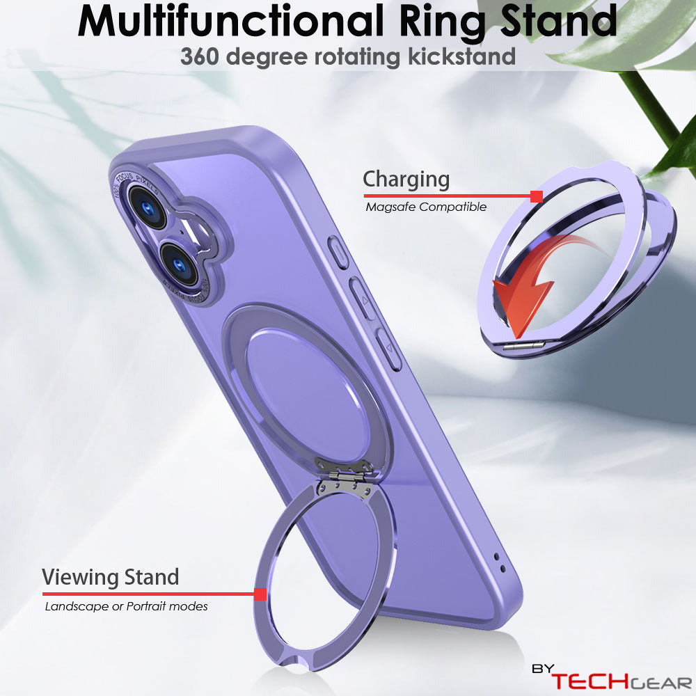 [Magnetic Ring Kickstand] For Apple iPhone 17, Slim, Tough Shockproof Armour, MagSafe Compatible Case with Stand
