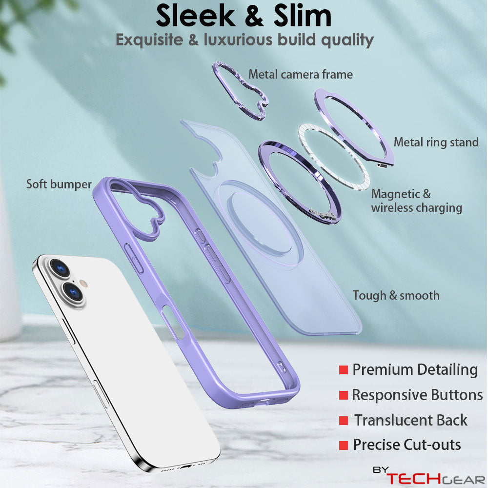 [Magnetic Ring Kickstand] For Apple iPhone 17, Slim, Tough Shockproof Armour, MagSafe Compatible Case with Stand