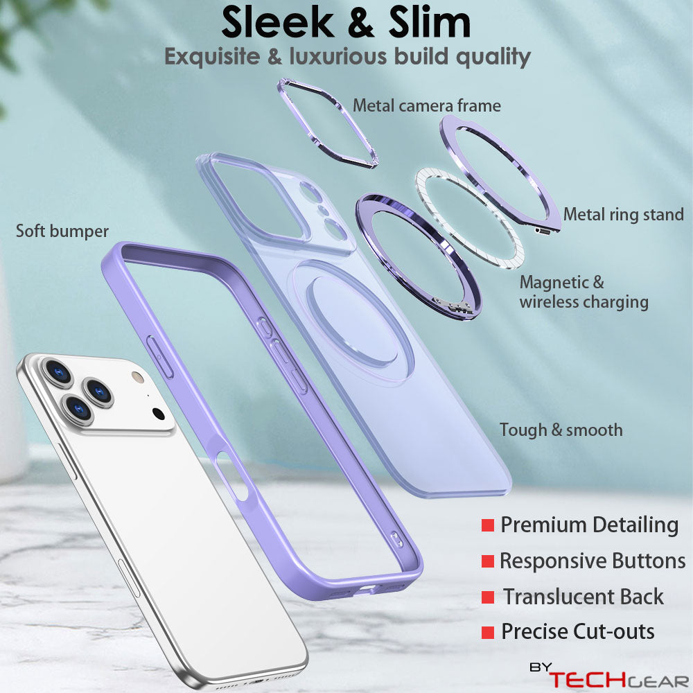 [Magnetic Ring Kickstand] For Apple iPhone 17 Pro, Slim, Tough Shockproof Armour, MagSafe Compatible Case with Stand