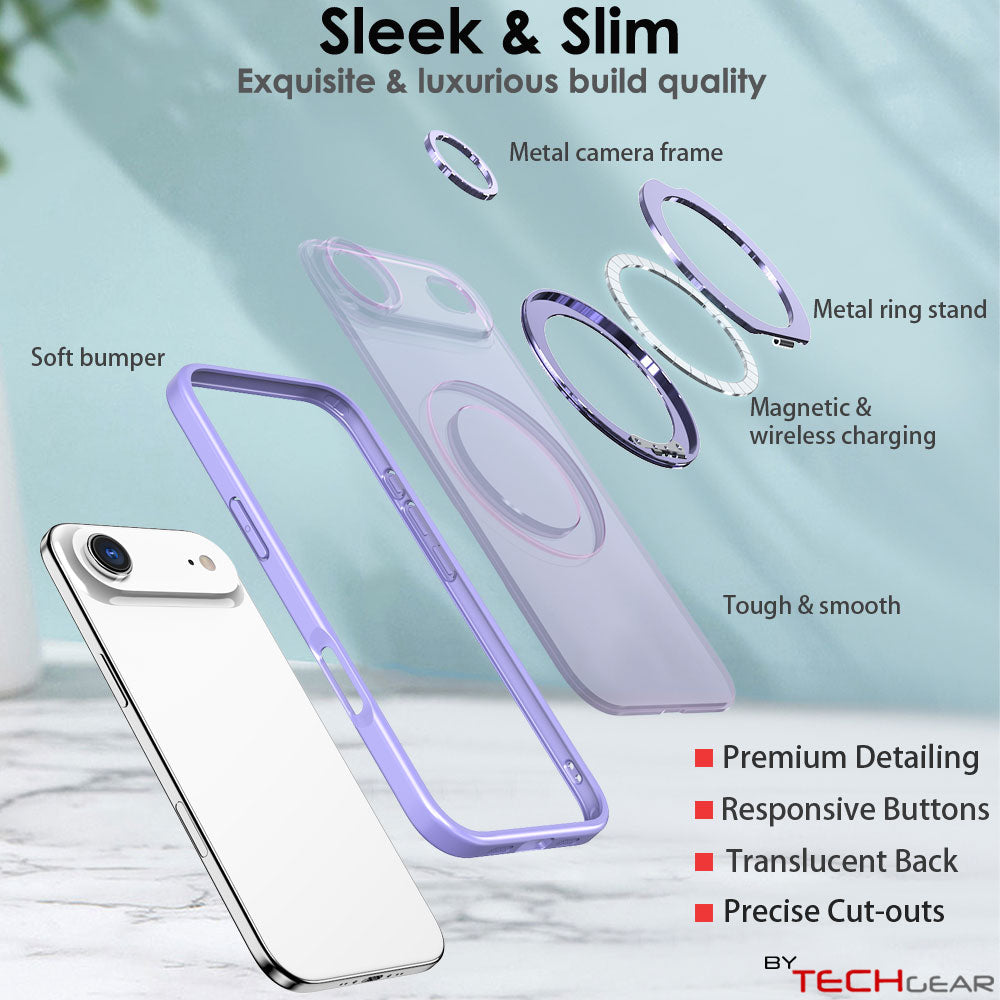 [Magnetic Ring Kickstand] For Apple iPhone Air, Slim, Tough Shockproof Armour, MagSafe Compatible Case with Stand