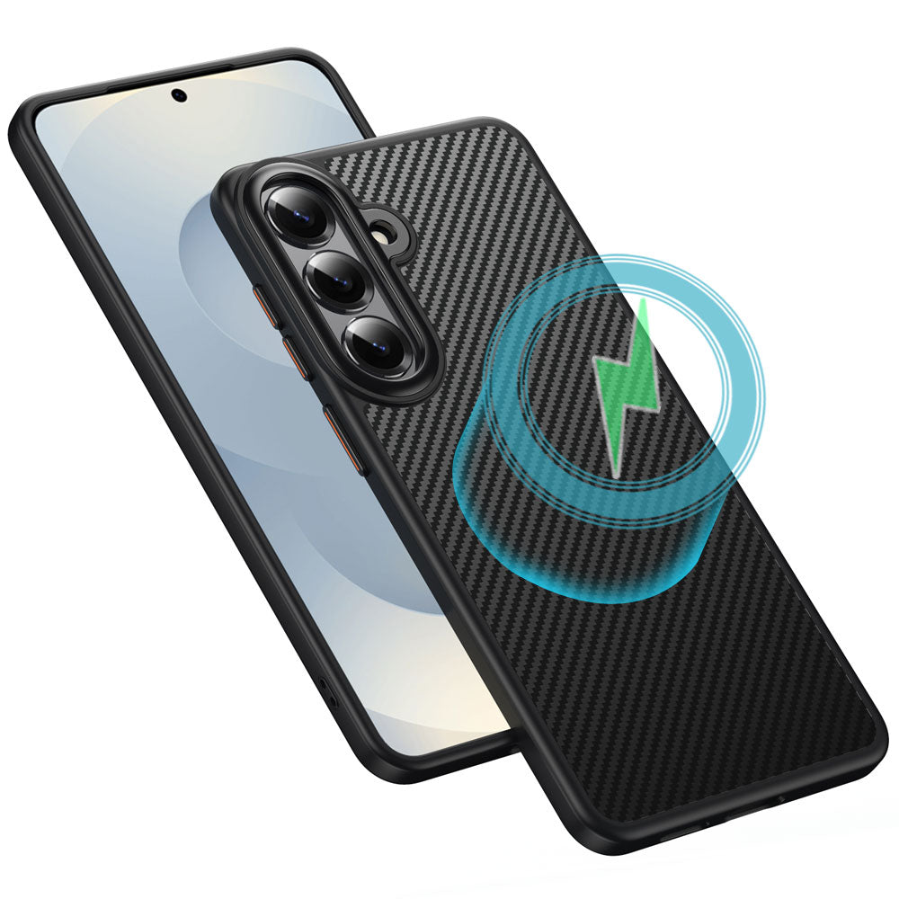 TECHGEAR Carbon Fibre Case for Samsung Galaxy S26 - Magnetic Slim Shockproof Hard Back Cover, Wireless Charging Compatible
