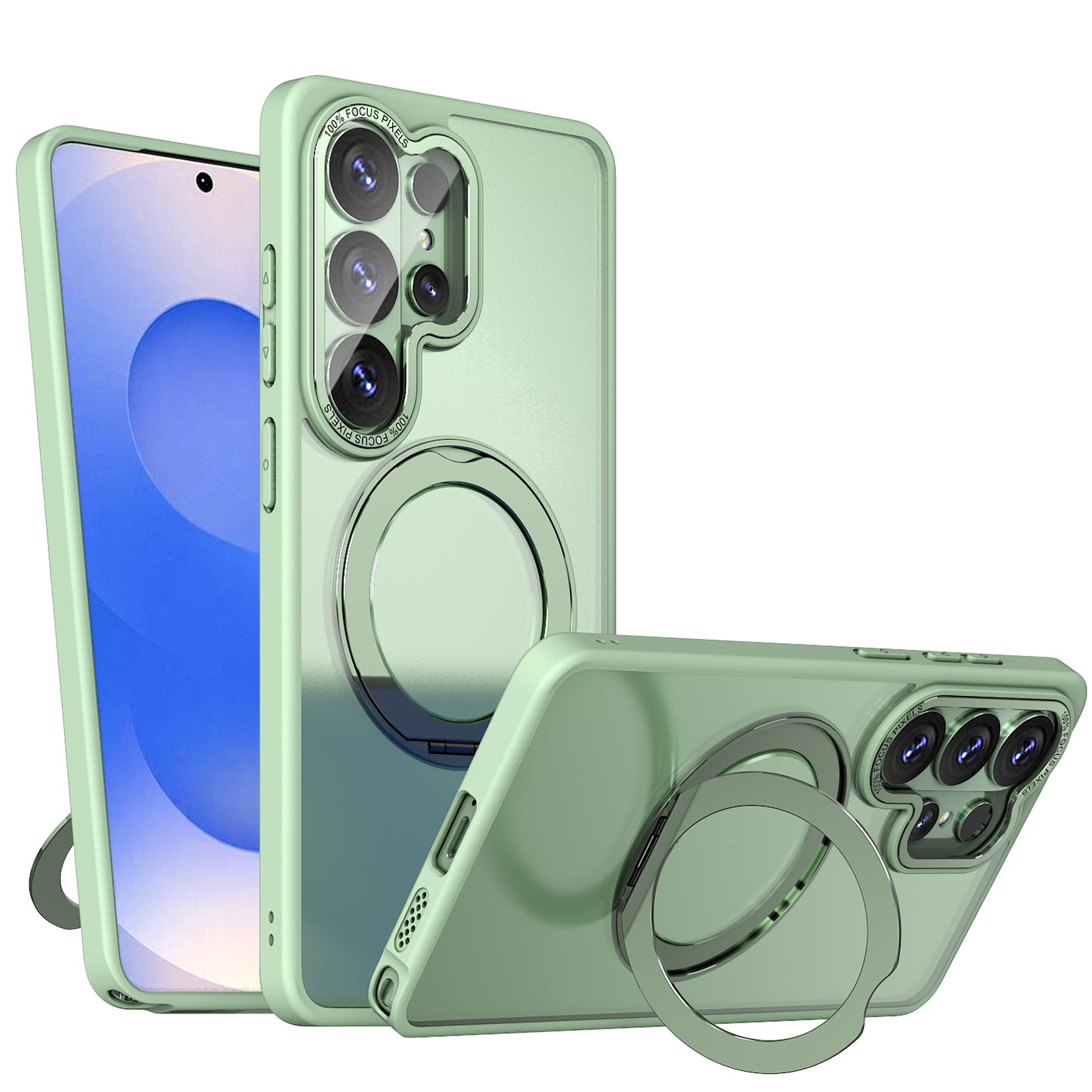 TECHGEAR Magnetic Stand Case for Samsung Galaxy S26 Ultra - Shockproof Hybrid Cover with 360° Ring Holder, Hard Back & Wireless Charging Compatible