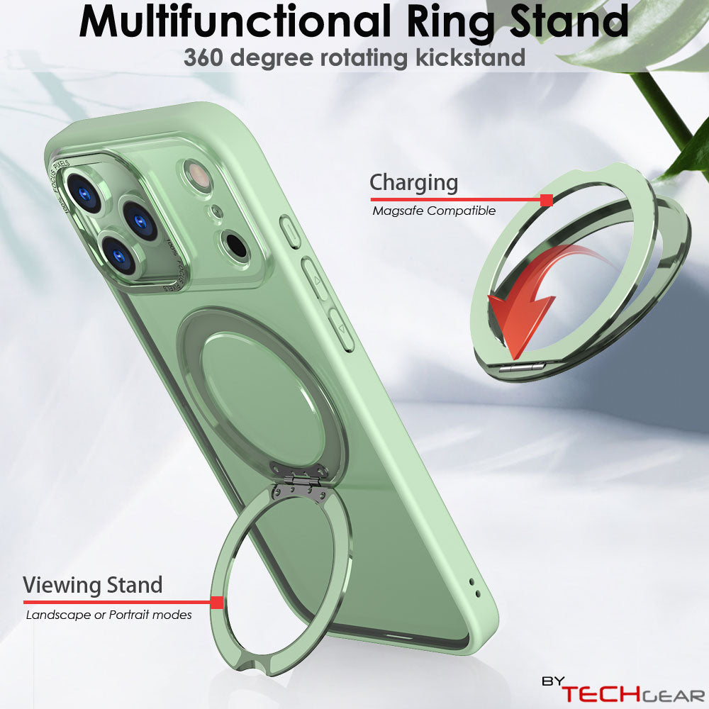 [Magnetic Ring Kickstand] For Apple iPhone 17 Pro Max, Slim, Tough Shockproof Armour, MagSafe Compatible Case with Stand