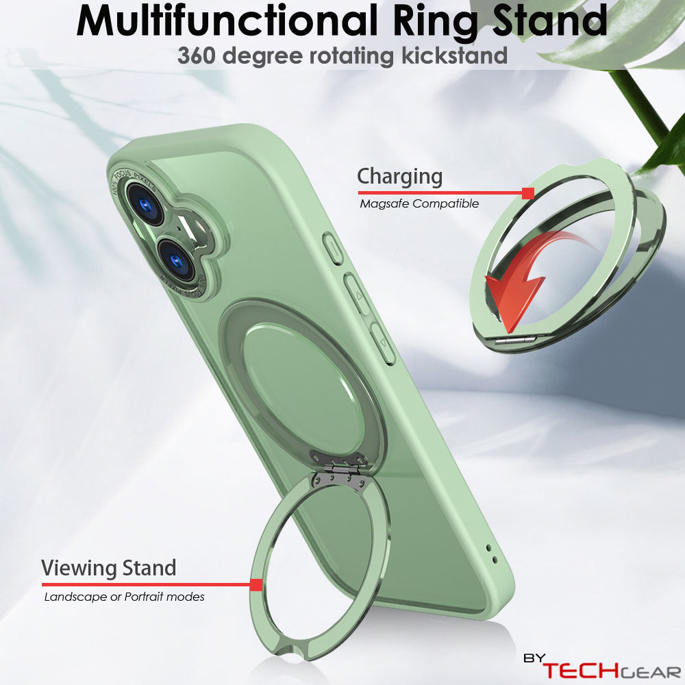 [Magnetic Ring Kickstand] For Apple iPhone 17, Slim, Tough Shockproof Armour, MagSafe Compatible Case with Stand