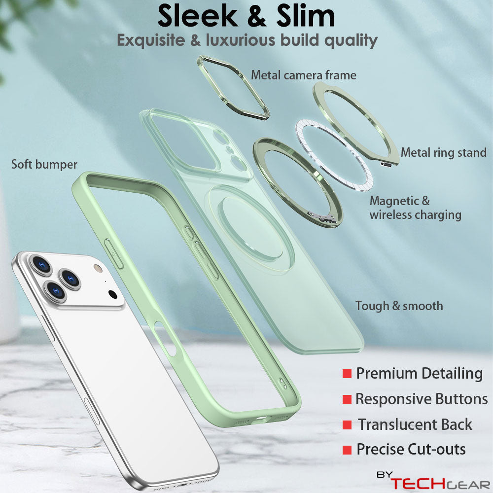 [Magnetic Ring Kickstand] For Apple iPhone 17 Pro Max, Slim, Tough Shockproof Armour, MagSafe Compatible Case with Stand