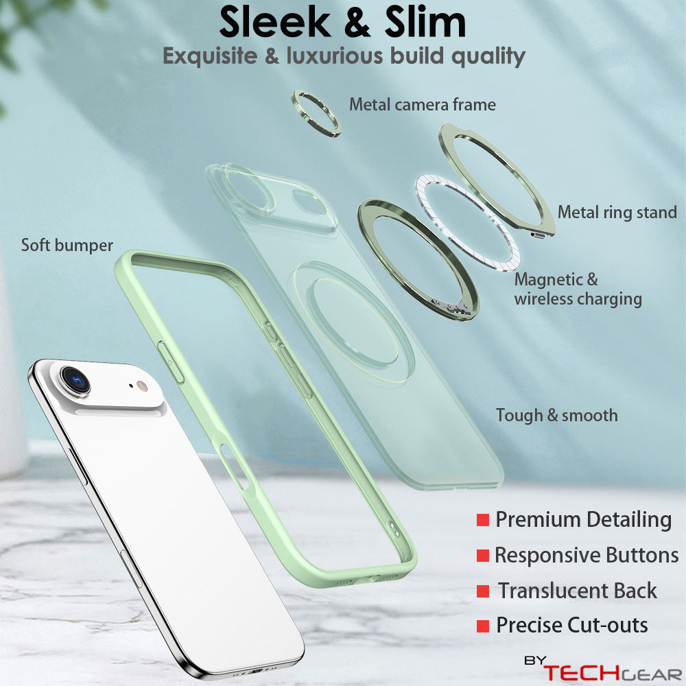 [Magnetic Ring Kickstand] For Apple iPhone Air, Slim, Tough Shockproof Armour, MagSafe Compatible Case with Stand