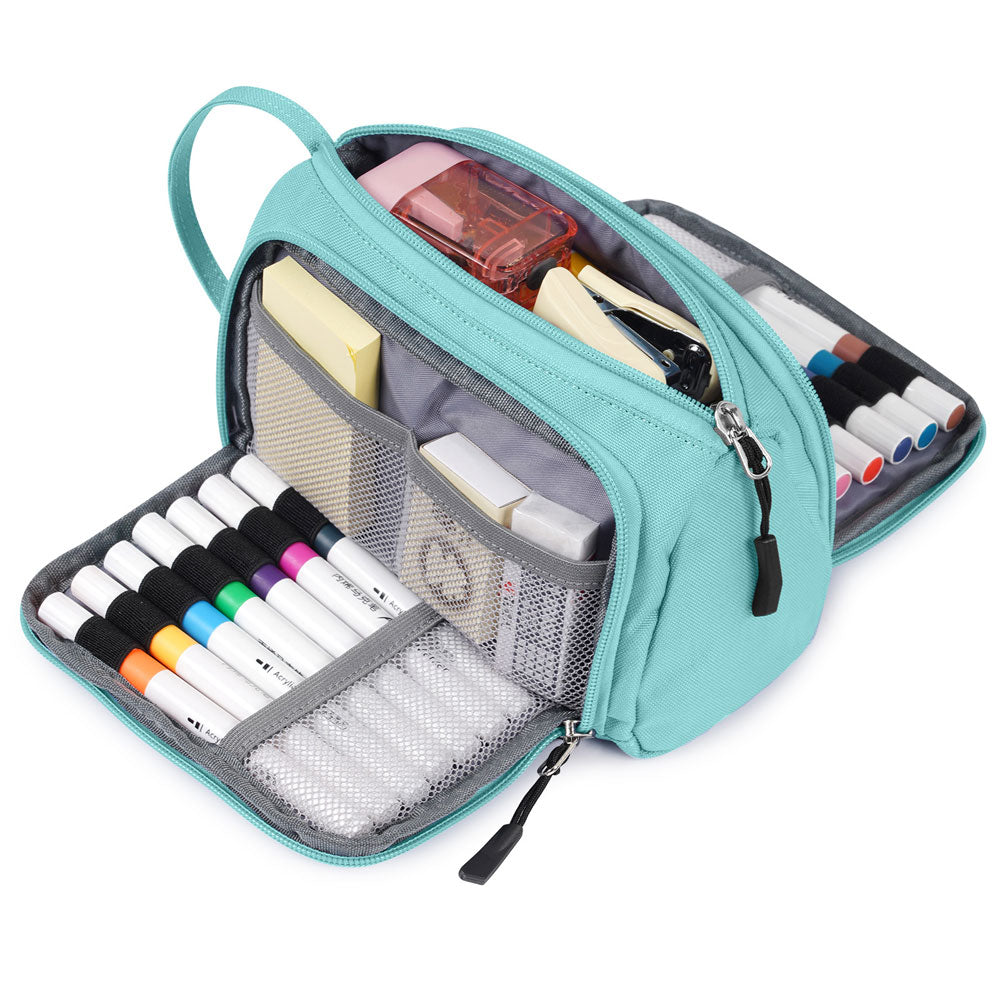 SharkByte Large Pencil Case Organiser - Big Capacity Stationery Storage Pouch with Compartments for School, College, Study, Office, Travel & Everyday Organisation