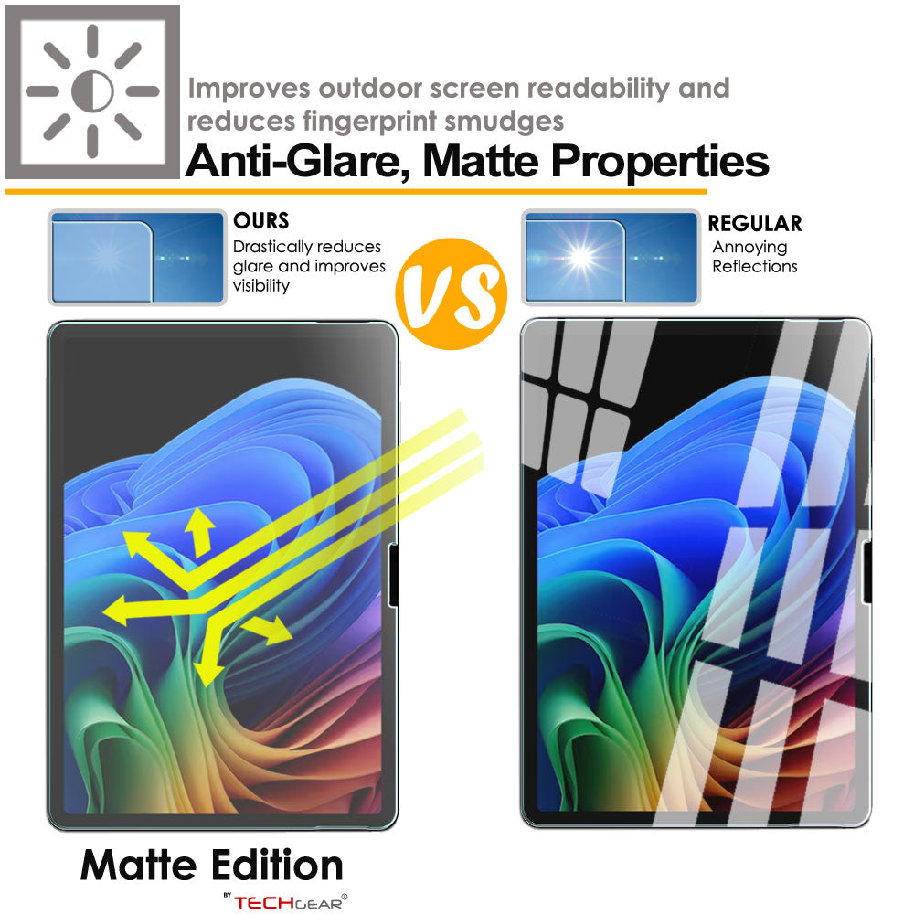 Anti Glare, Matte Tempered Glass Screen Protectors for Microsoft Surface Pro 12
