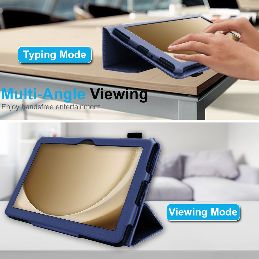 TECHGEAR Folio Case for Samsung Galaxy Tab A11+ & A9+ 11" (SM-X230/X236/X210/X215) – Leather Stand Cover with Hand Strap & Auto Sleep/Wake