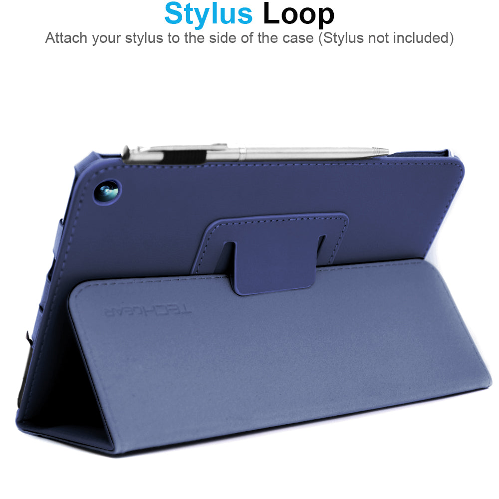 TECHGEAR Folio Case for Samsung Galaxy Tab A11+ & A9+ 11" (SM-X230/X236/X210/X215) – Leather Stand Cover with Hand Strap & Auto Sleep/Wake