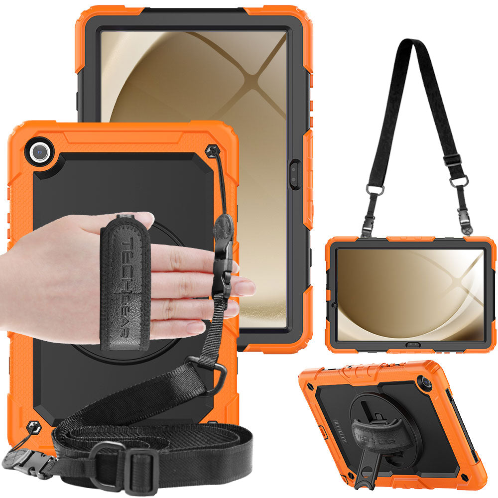 TECHGEAR Utility Case for Samsung Galaxy Tab A11+ (A11 Plus) 11" (SM-X230 / SM-X236) – Full Body Rugged Case with Stand, Hand Strap & Shoulder Strap