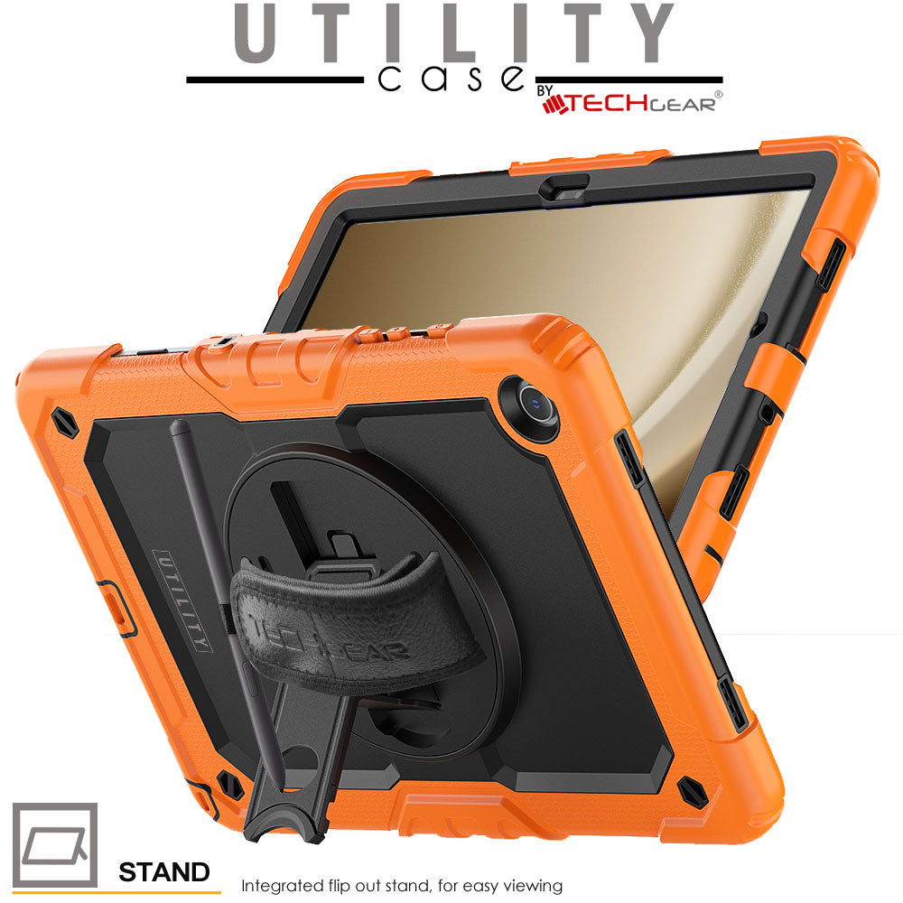 TECHGEAR Utility Case for Samsung Galaxy Tab A11+ (A11 Plus) 11" (SM-X230 / SM-X236) – Full Body Rugged Case with Stand, Hand Strap & Shoulder Strap