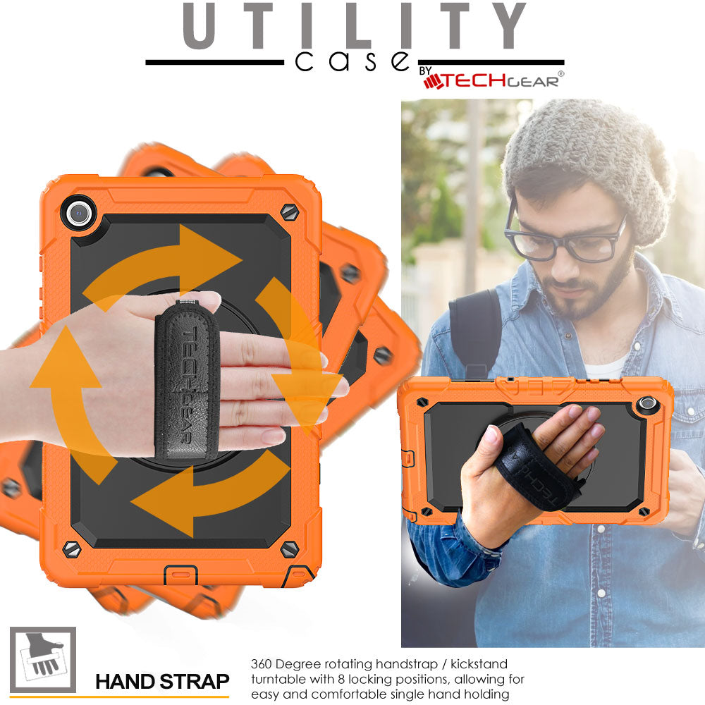 TECHGEAR Utility Case for Samsung Galaxy Tab A11+ (A11 Plus) 11" (SM-X230 / SM-X236) – Full Body Rugged Case with Stand, Hand Strap & Shoulder Strap