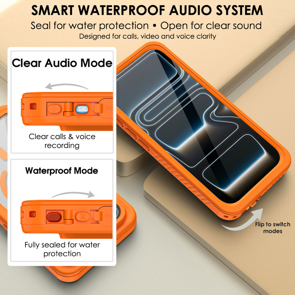 TECHGEAR Waterproof MagSafe Charging Case for iPhone 17 Pro 6.3" – IP68 Shockproof 360° Full Body Sealed Cover with Built-In Screen Protector