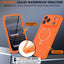 TECHGEAR Waterproof Magnetic Stand Case for iPhone 17 Pro 6.3" – IP68 Shockproof MagSafe Compatible Cover (Black / Orange)