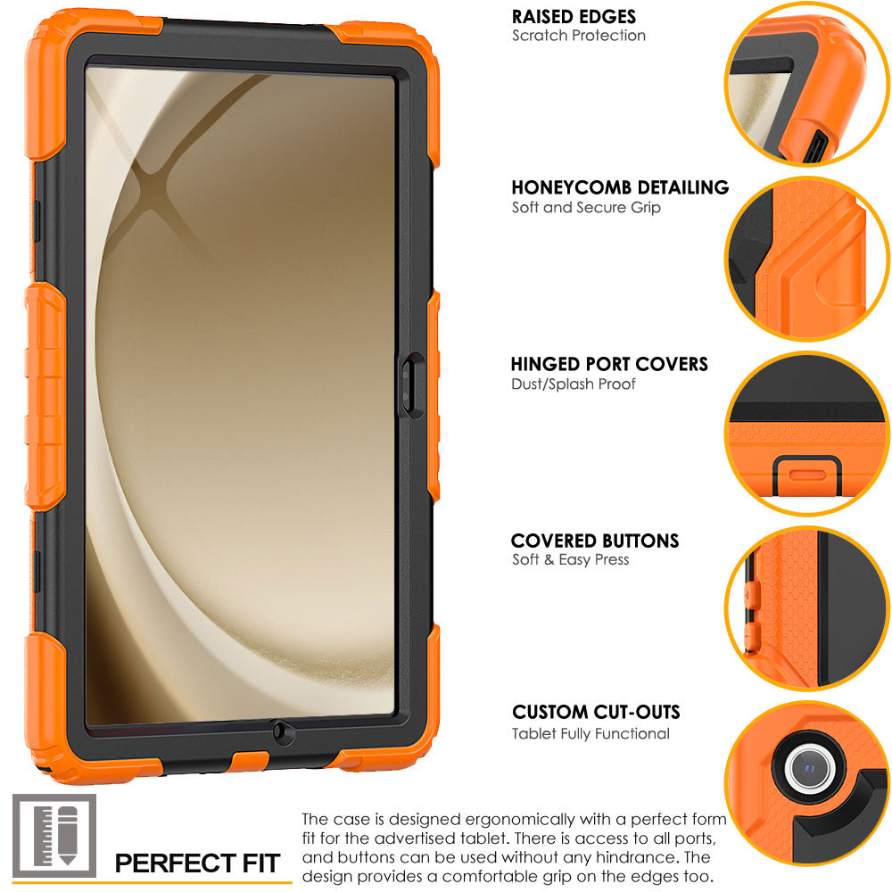 TECHGEAR Utility Case for Samsung Galaxy Tab A11+ (A11 Plus) 11" (SM-X230 / SM-X236) – Full Body Rugged Case with Stand, Hand Strap & Shoulder Strap