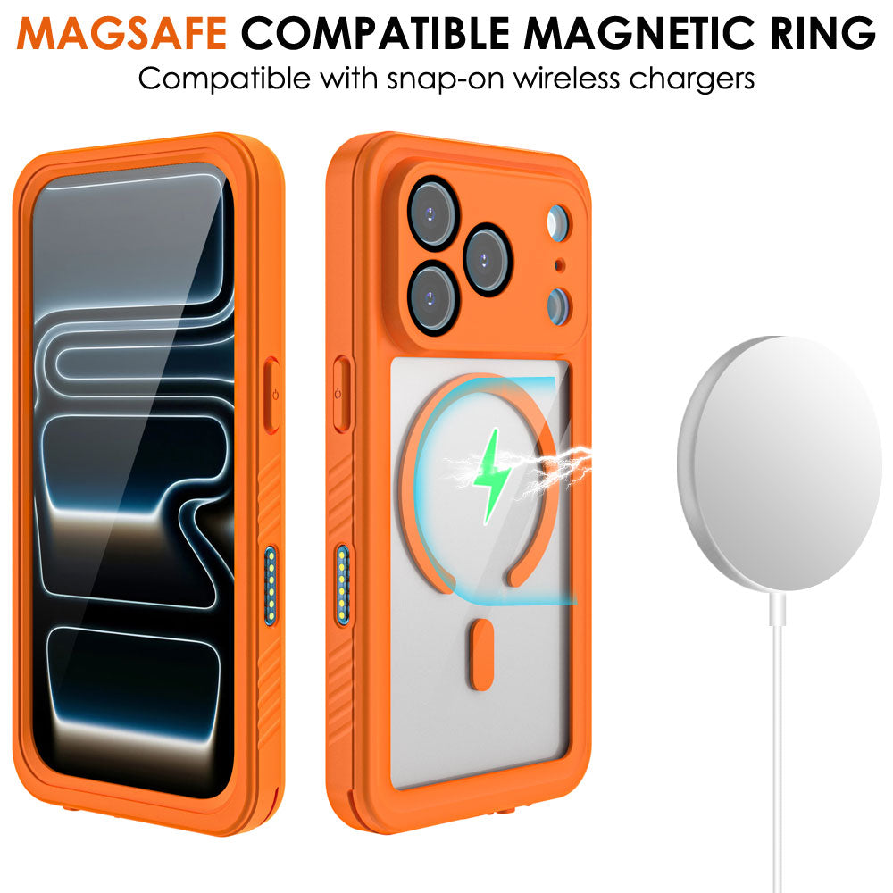 TECHGEAR Waterproof MagSafe Charging Case for iPhone 17 Pro 6.3" – IP68 Shockproof 360° Full Body Sealed Cover with Built-In Screen Protector