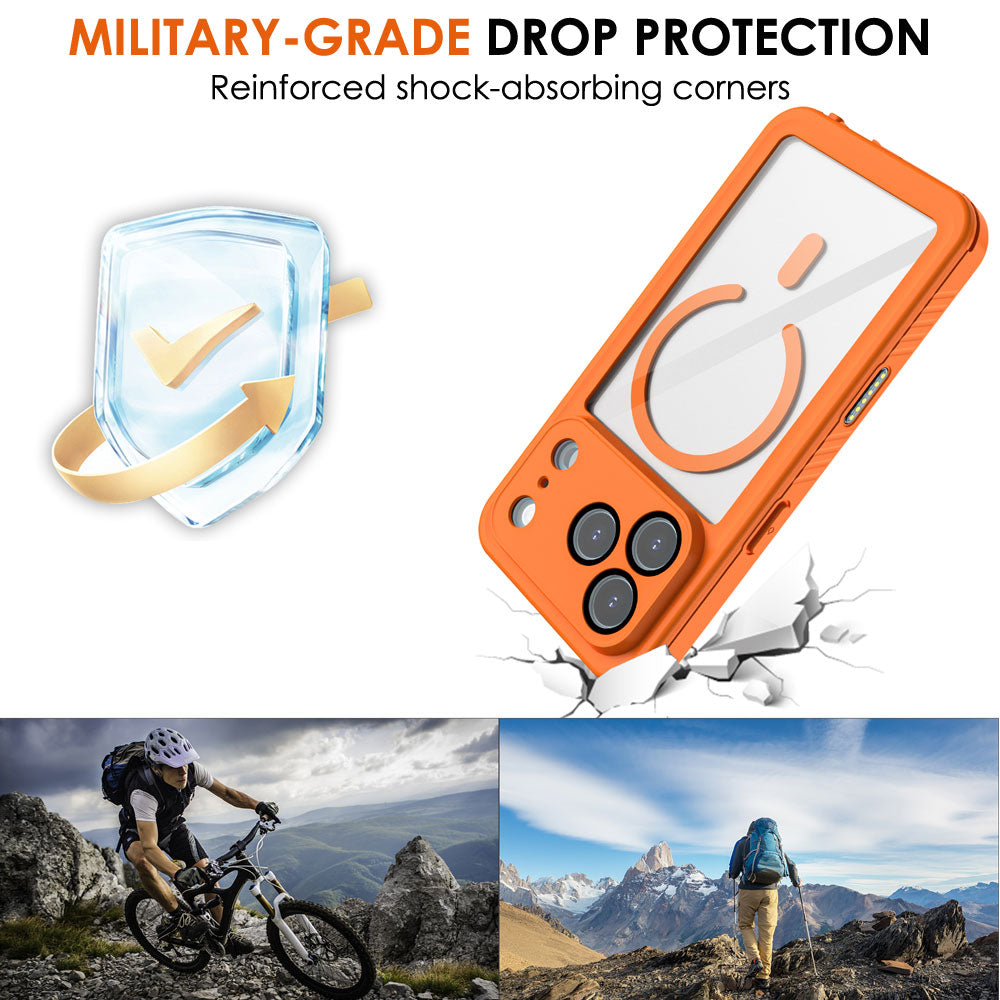 TECHGEAR Waterproof MagSafe Charging Case for iPhone 17 Pro 6.3" – IP68 Shockproof 360° Full Body Sealed Cover with Built-In Screen Protector