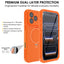 TECHGEAR Waterproof Magnetic Stand Case for iPhone 17 Pro Max 6.9" – IP68 Shockproof MagSafe Compatible Cover (Black / Orange)