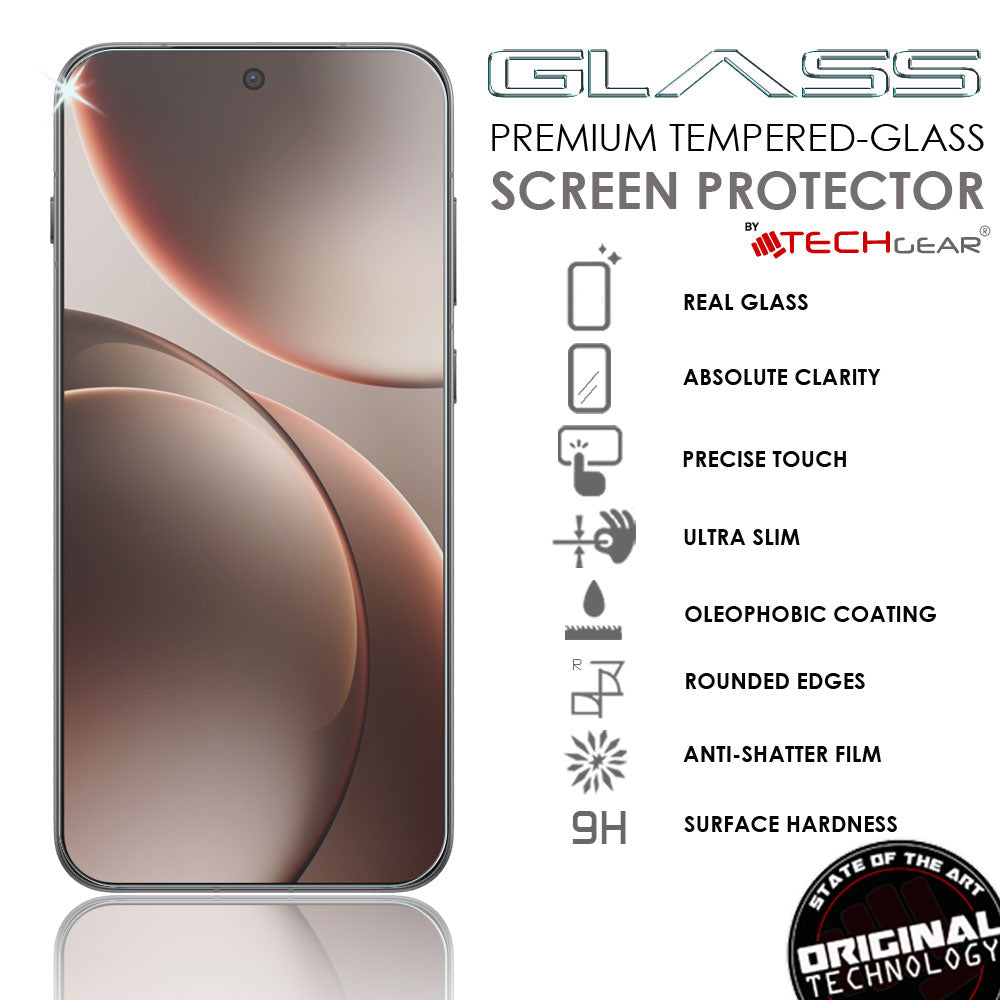 TECHGEAR Tempered Glass for OPPO Find X9 5G (6.59") – 2.5D Round Edge, 9H Hardness, Crystal Clear, Scratch-Resistant, No-Bubble - 1/2/3 Packs