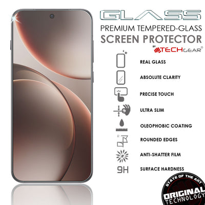 TECHGEAR Tempered Glass for OPPO Find X9 5G (6.59") – 2.5D Round Edge, 9H Hardness, Crystal Clear, Scratch-Resistant, No-Bubble - 1/2/3 Packs