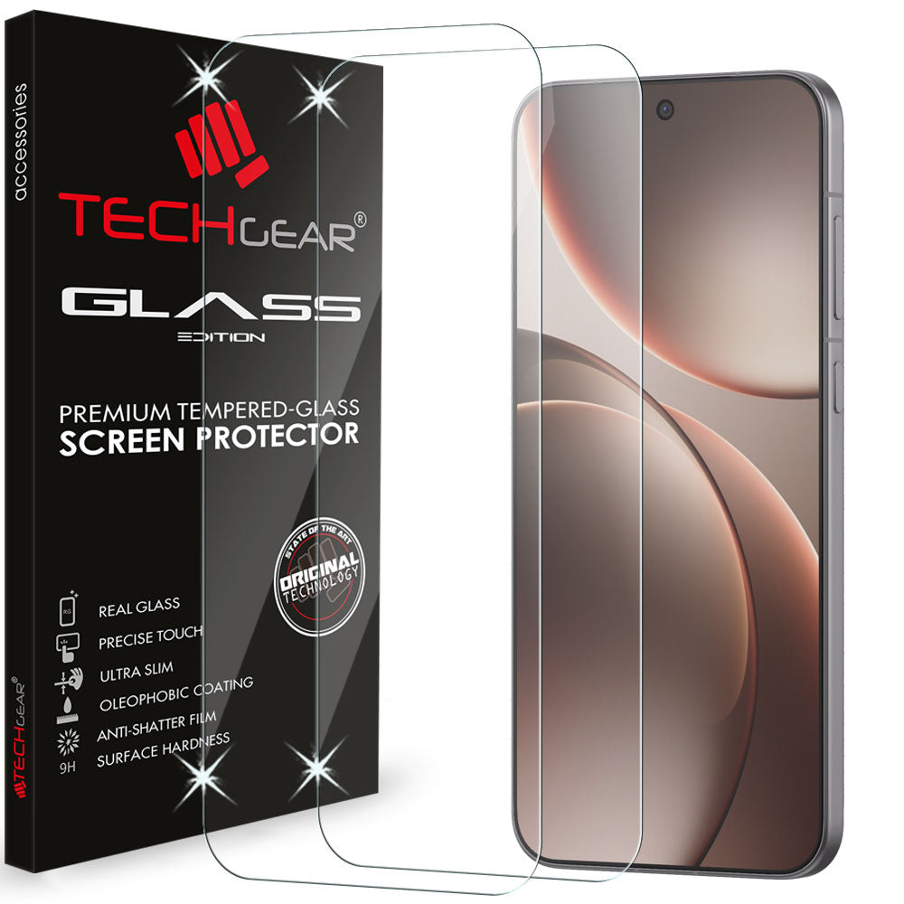 TECHGEAR Tempered Glass for OPPO Find X9 5G (6.59") – 2.5D Round Edge, 9H Hardness, Crystal Clear, Scratch-Resistant, No-Bubble - 1/2/3 Packs