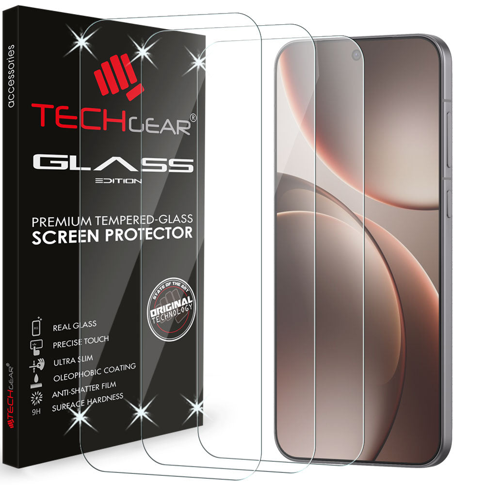TECHGEAR Tempered Glass for OPPO Find X9 5G (6.59") – 2.5D Round Edge, 9H Hardness, Crystal Clear, Scratch-Resistant, No-Bubble - 1/2/3 Packs
