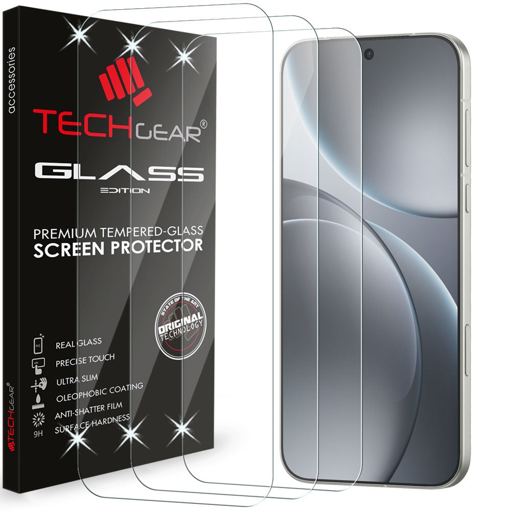 TECHGEAR Tempered Glass for OPPO Find X9 Pro 5G (6.78") – 2.5D Round Edge, 9H Hardness, Crystal Clear, Scratch-Resistant, No-Bubble - 1/2/3 Packs