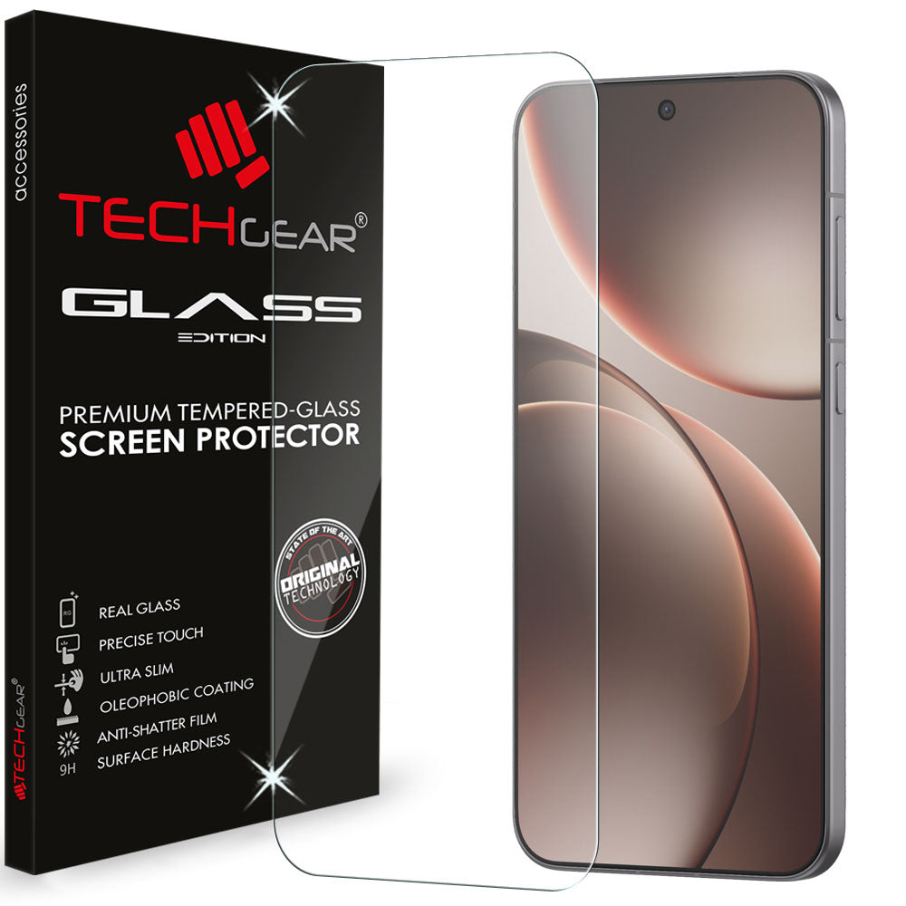 TECHGEAR Tempered Glass for OPPO Find X9 5G (6.59") – 2.5D Round Edge, 9H Hardness, Crystal Clear, Scratch-Resistant, No-Bubble - 1/2/3 Packs