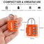 SharkByte Luggage Locks – 3-Dial Weatherproof Combination Padlock for Suitcases, Travel Bags, Gym Lockers & Outdoor Use (1 / 2 / 3 / 4 Pack)