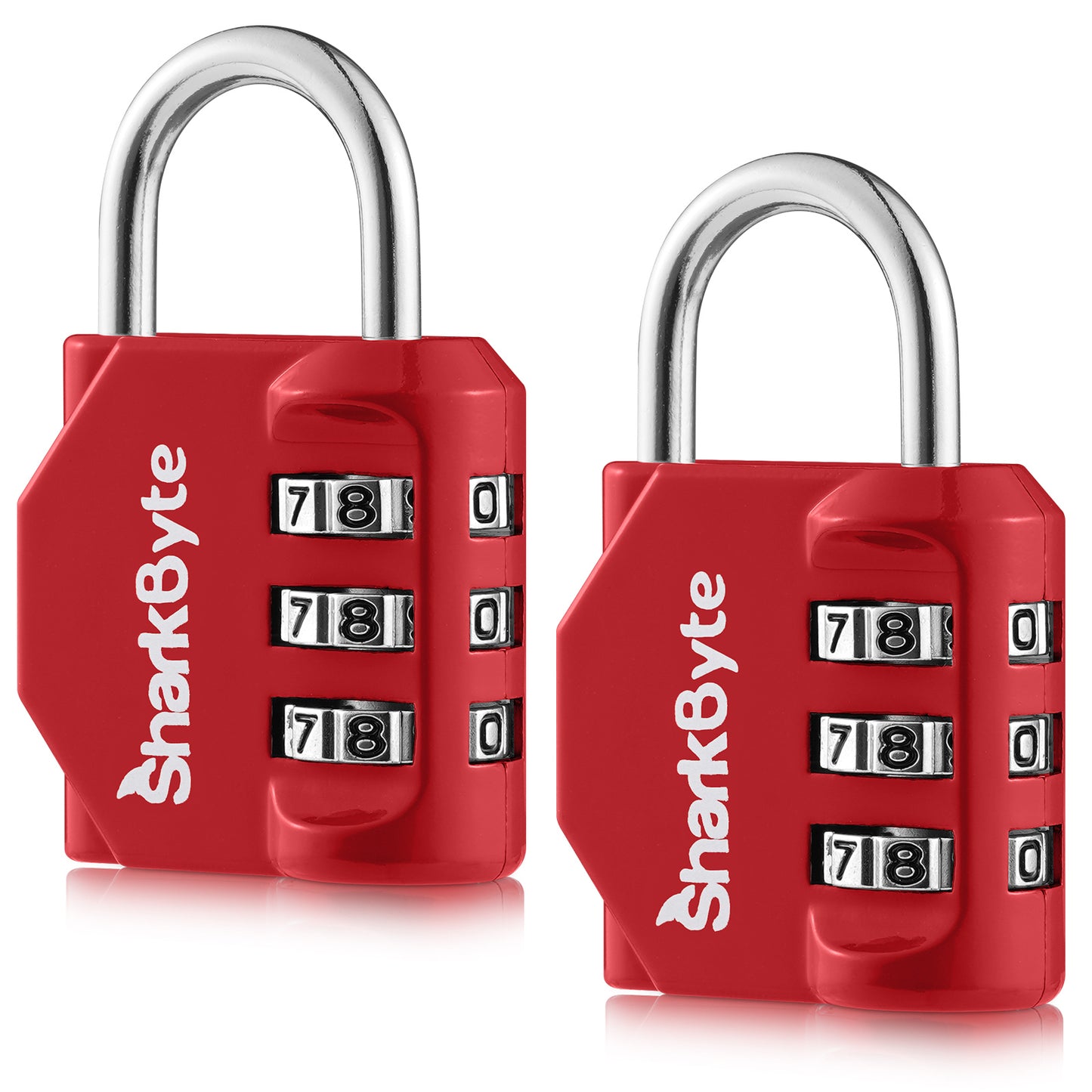 SharkByte Luggage Locks – 3-Dial Weatherproof Combination Padlock for Suitcases, Travel Bags, Gym Lockers & Outdoor Use (1 / 2 / 3 / 4 Pack)