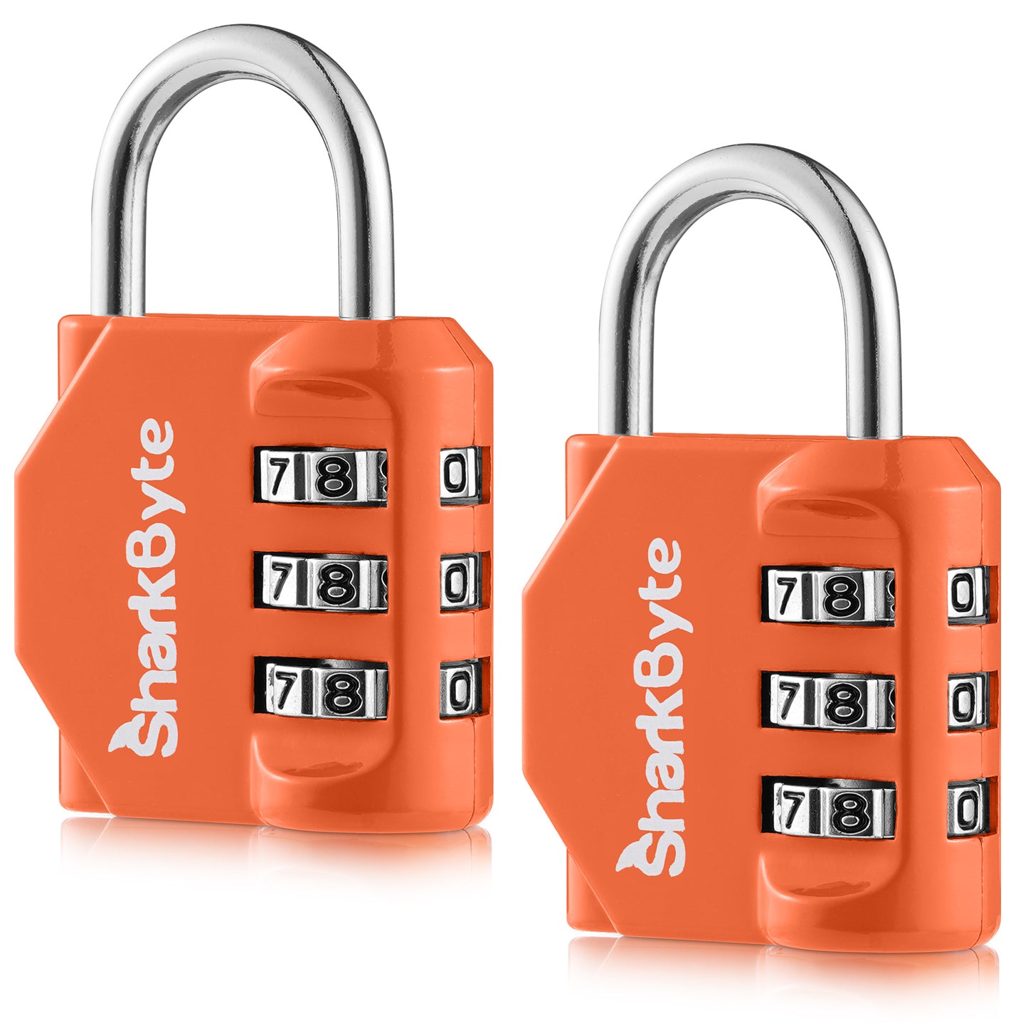 SharkByte Luggage Locks – 3-Dial Weatherproof Combination Padlock for Suitcases, Travel Bags, Gym Lockers & Outdoor Use (1 / 2 / 3 / 4 Pack)