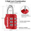 SharkByte Luggage Locks – 3-Dial Weatherproof Combination Padlock for Suitcases, Travel Bags, Gym Lockers & Outdoor Use (1 / 2 / 3 / 4 Pack)