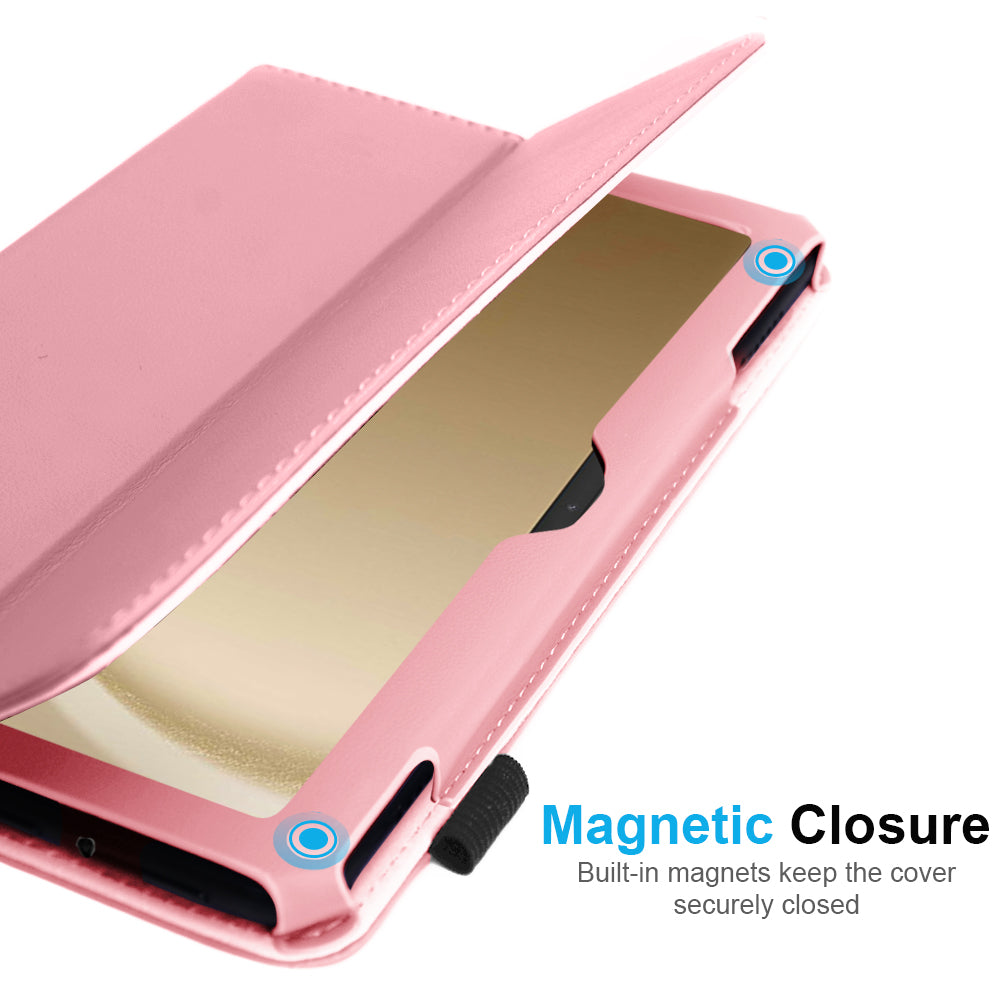 TECHGEAR Folio Case for Samsung Galaxy Tab A11+ & A9+ 11" (SM-X230/X236/X210/X215) – Leather Stand Cover with Hand Strap & Auto Sleep/Wake