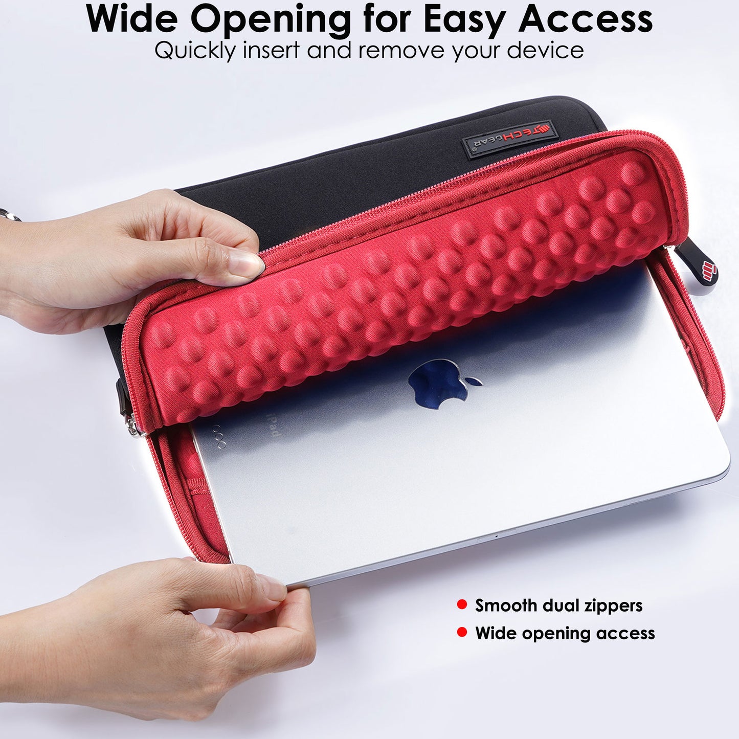 TECHGEAR Tablet Sleeve Case 7–13 Inch - Shockproof Neoprene Pouch with Bubble Protection, Zip Pocket, Slim Protective iPad Samsung Tablet Laptop Sleeve