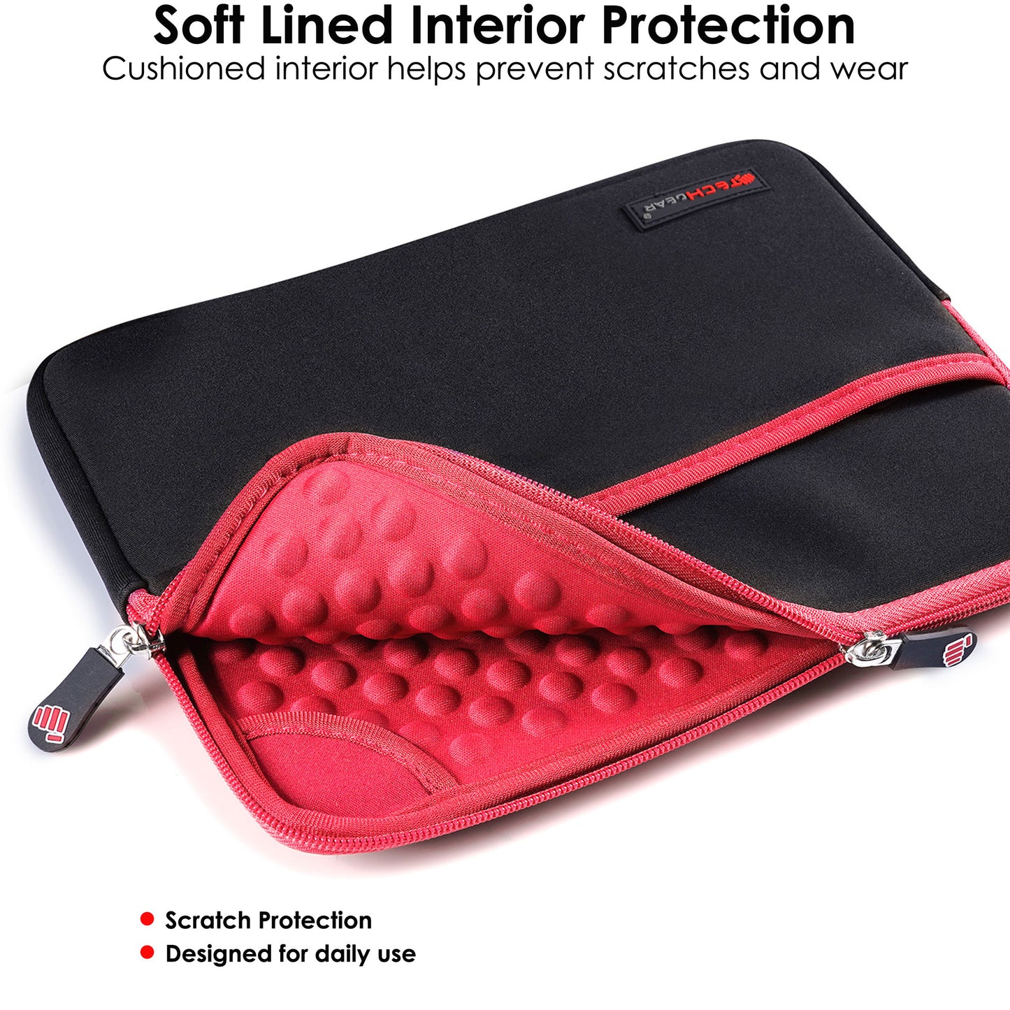 TECHGEAR Tablet Sleeve Case 7–13 Inch - Shockproof Neoprene Pouch with Bubble Protection, Zip Pocket, Slim Protective iPad Samsung Tablet Laptop Sleeve