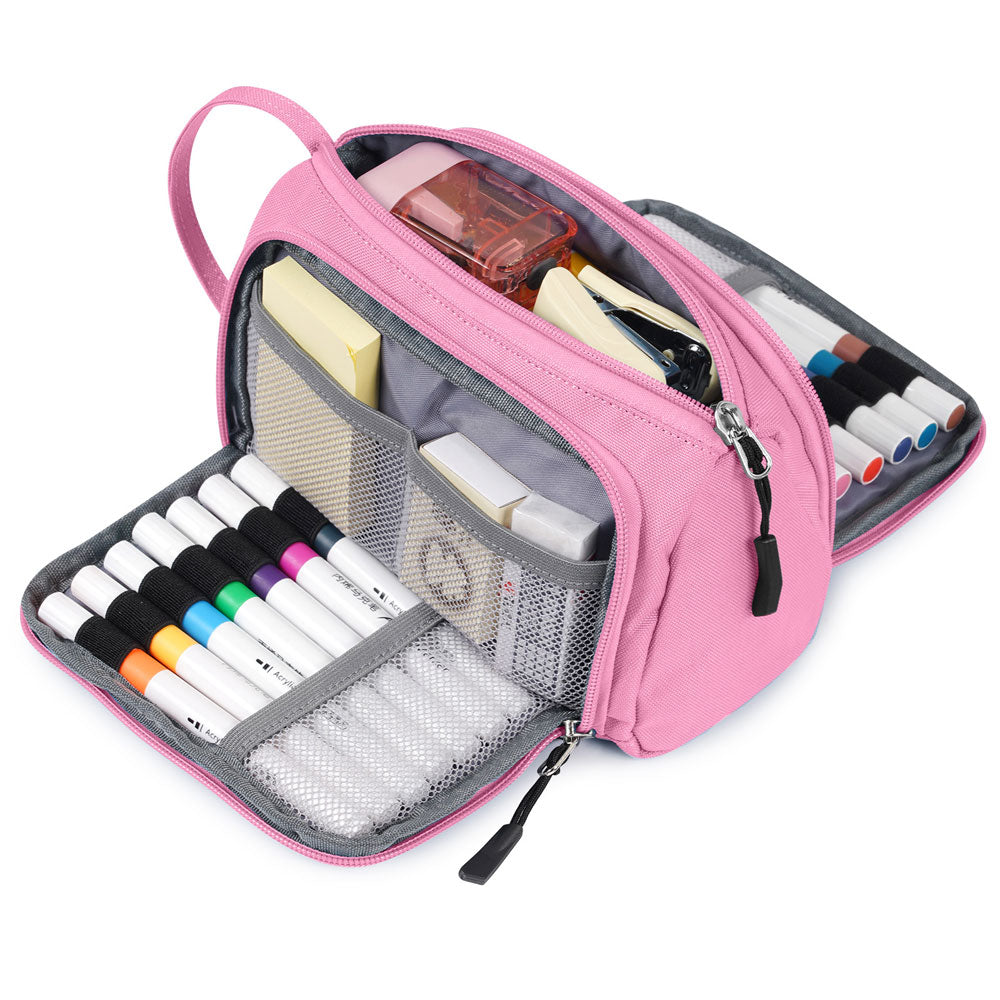 SharkByte Large Pencil Case Organiser - Big Capacity Stationery Storage Pouch with Compartments for School, College, Study, Office, Travel & Everyday Organisation