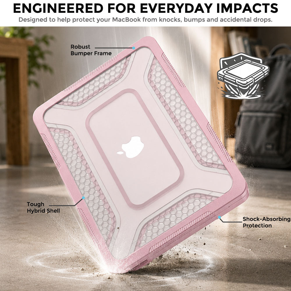 TECHGEAR BallisticWrap Case for MacBook Neo 13" (2026 A18 Pro) - Student Laptop Tough Hard Shell Cover with Kickstand, Shockproof TPU Edges