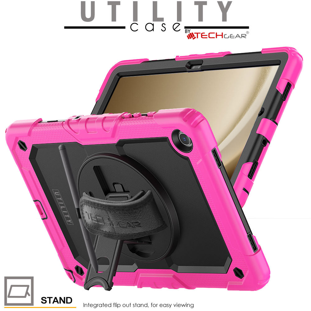 TECHGEAR Utility Case for Samsung Galaxy Tab A11+ (A11 Plus) 11" (SM-X230 / SM-X236) – Full Body Rugged Case with Stand, Hand Strap & Shoulder Strap
