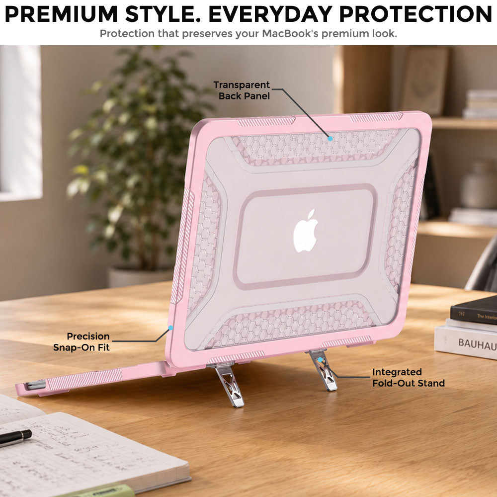TECHGEAR BallisticWrap Case for MacBook Neo 13" (2026 A18 Pro) - Student Laptop Tough Hard Shell Cover with Kickstand, Shockproof TPU Edges