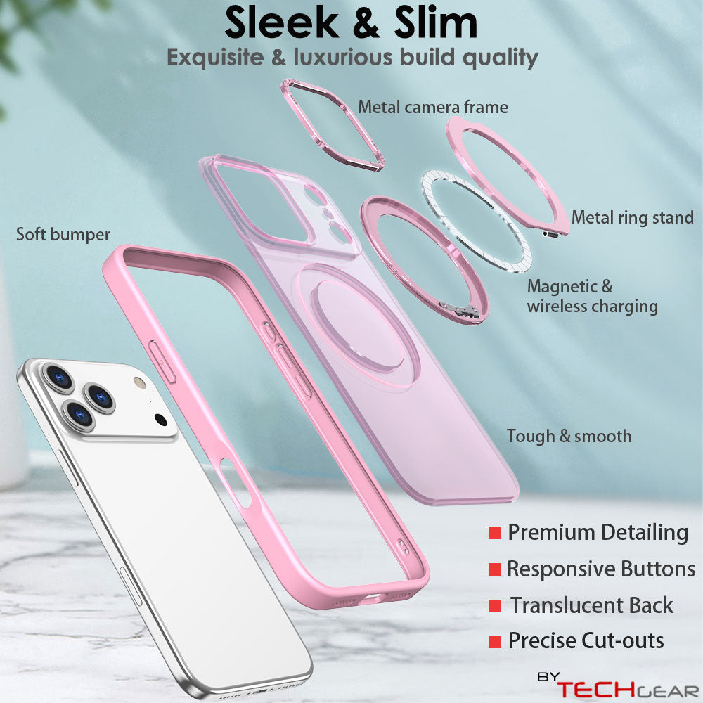 [Magnetic Ring Kickstand] For Apple iPhone 17 Pro Max, Slim, Tough Shockproof Armour, MagSafe Compatible Case with Stand