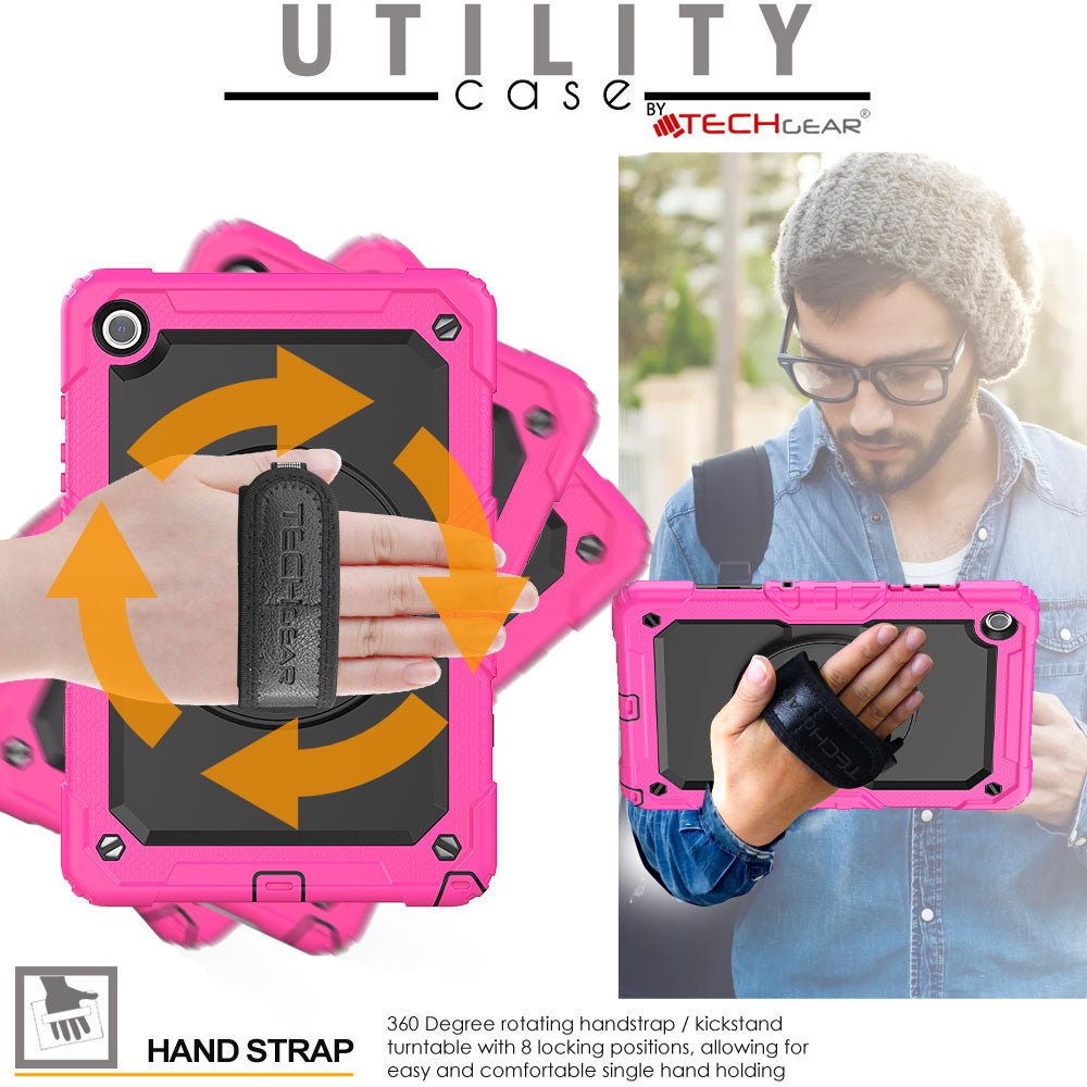 TECHGEAR Utility Case for Samsung Galaxy Tab A11+ (A11 Plus) 11" (SM-X230 / SM-X236) – Full Body Rugged Case with Stand, Hand Strap & Shoulder Strap
