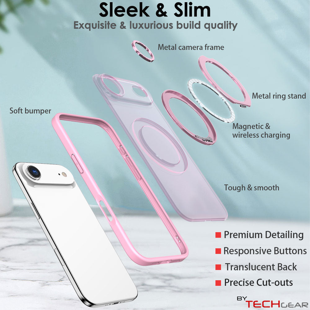 [Magnetic Ring Kickstand] For Apple iPhone Air, Slim, Tough Shockproof Armour, MagSafe Compatible Case with Stand