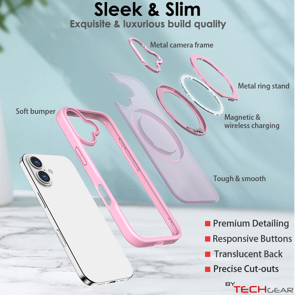 [Magnetic Ring Kickstand] For Apple iPhone 17, Slim, Tough Shockproof Armour, MagSafe Compatible Case with Stand