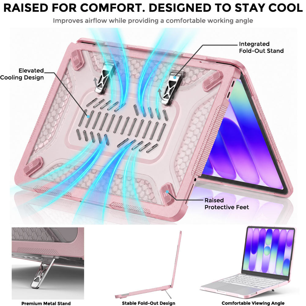 TECHGEAR BallisticWrap Case for MacBook Neo 13" (2026 A18 Pro) - Student Laptop Tough Hard Shell Cover with Kickstand, Shockproof TPU Edges