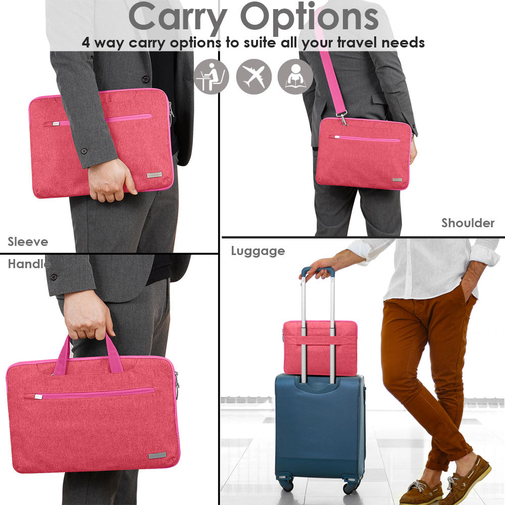 TECHGEAR UrbanDash Laptop Case – 4-in-1 Portable Laptop Sleeve with Strap, Handles & Trolley Belt, Shockproof Carry Case (Available in 5 Colours, and Sizes 11–15.6”)