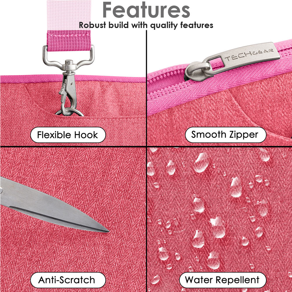 TECHGEAR UrbanDash Laptop Case – 4-in-1 Portable Laptop Sleeve with Strap, Handles & Trolley Belt, Shockproof Carry Case (Available in 5 Colours, and Sizes 11–15.6”)