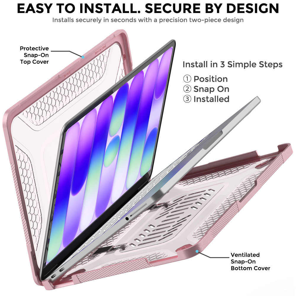 TECHGEAR BallisticWrap Case for MacBook Neo 13" (2026 A18 Pro) - Student Laptop Tough Hard Shell Cover with Kickstand, Shockproof TPU Edges
